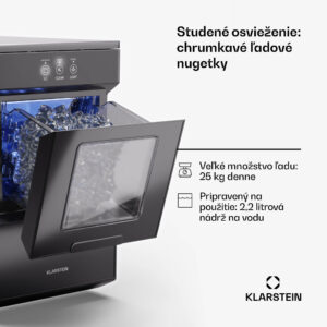 Klarstein Ice Galet, výrobník ľadových nugetiek, 20 kg/24 h, Auto-Clean, 2,2-litrová nádrž na vodu