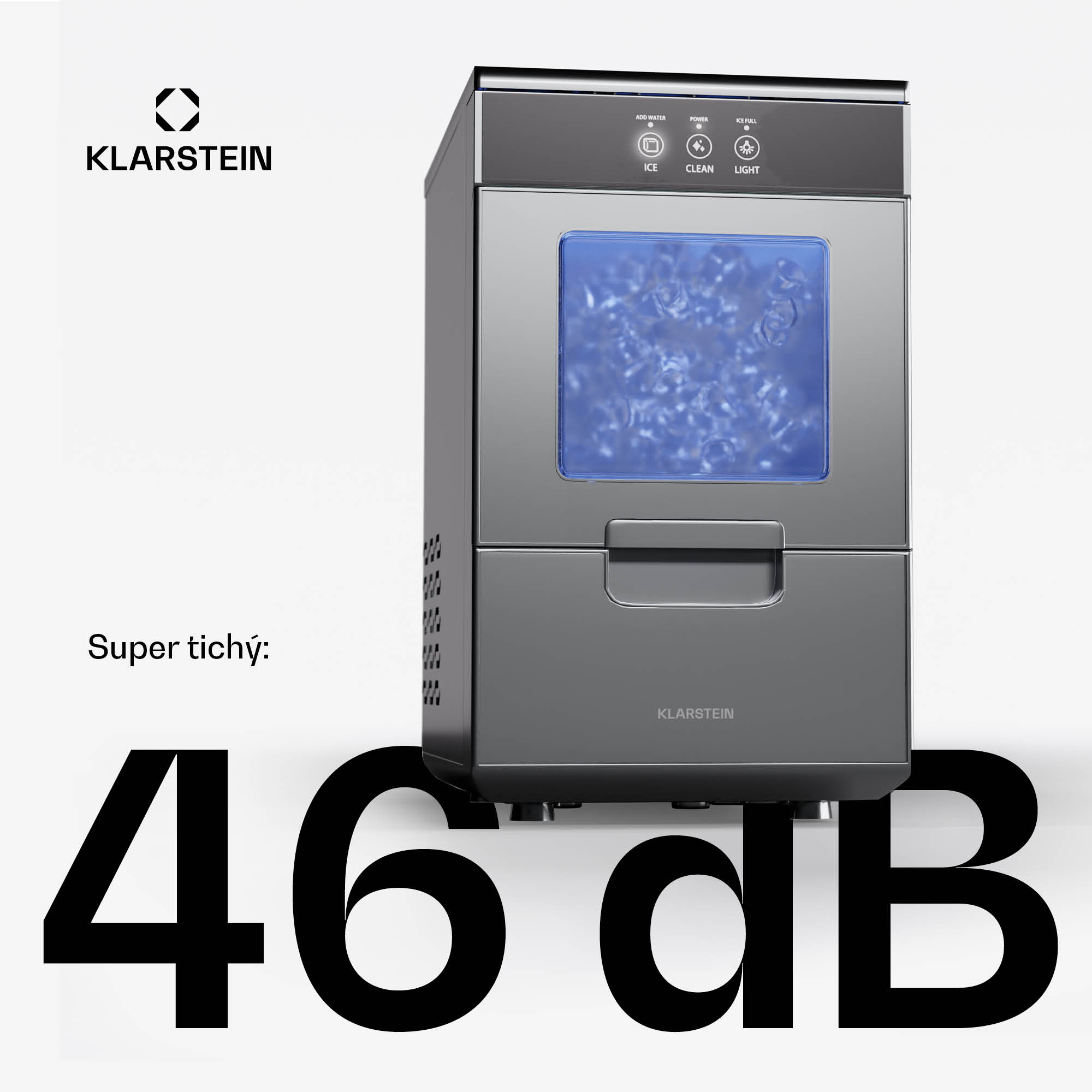 Klarstein Ice Galet, výrobník ľadových nugetiek, 20 kg/24 h, Auto-Clean, 2,2-litrová nádrž na vodu – Obrázok 5