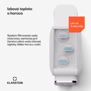 Klarstein AquaLine 3L, čistička vody, 5-stupňová filtrácia, objem 3 l, 6 teplôt vody, biela