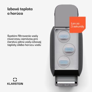 Klarstein AquaLine 3L, čistička vody, 5-stupňová filtrácia, objem 3 l, 6 teplôt vody, čierna