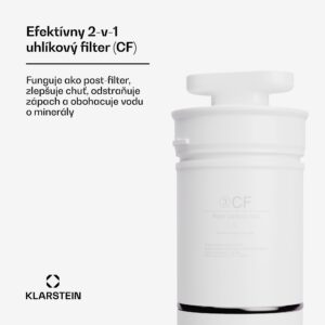 Klarstein AquaLine CF filter, filtračný systém 2 v 1, úprava vody, filter s aktívnym uhlím