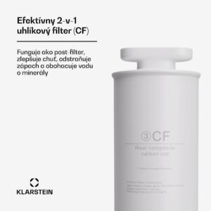 Klarstein AquaFina CF filter, filtračný systém 2 v 1, úprava vody, filter s aktívnym uhlím