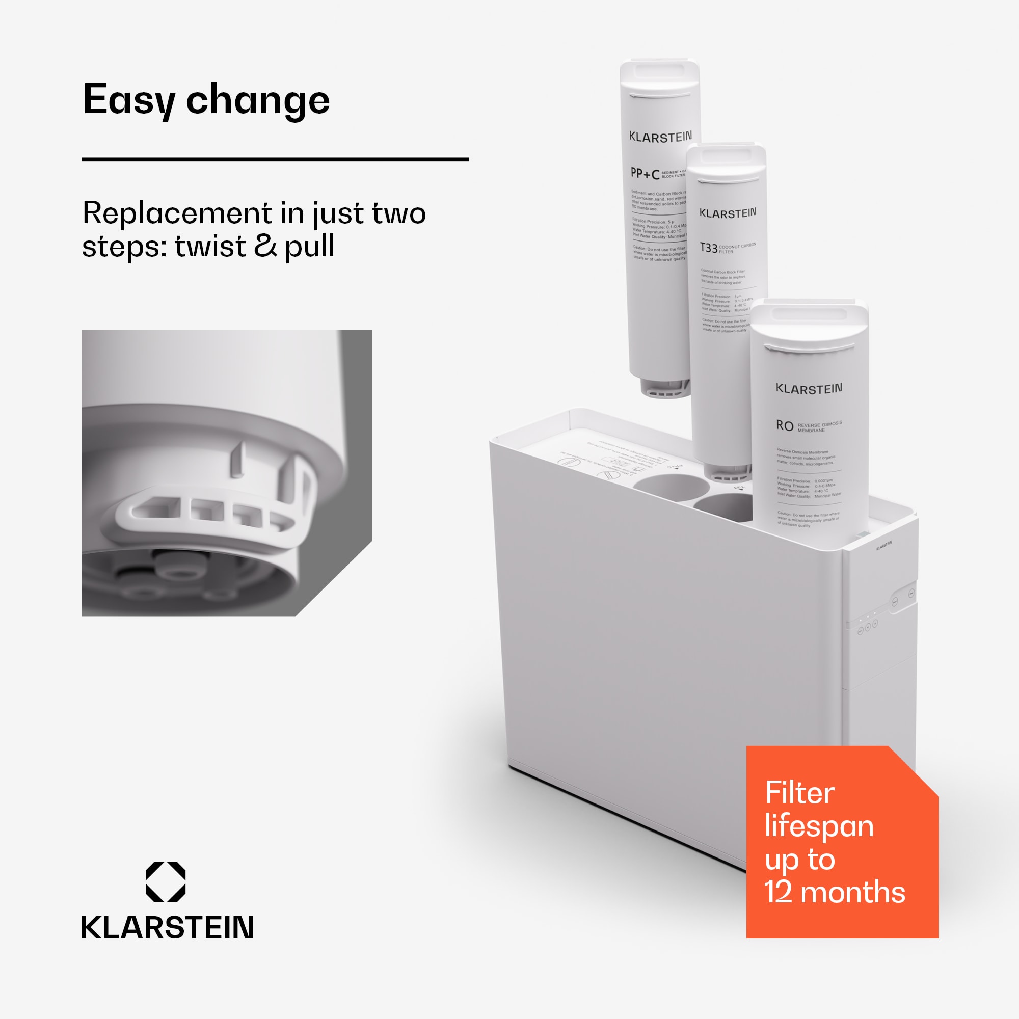 Klarstein PureFina T33 náhradný sedimentačno- uhlíkový- filter / príslušenstvo – Obrázok 2