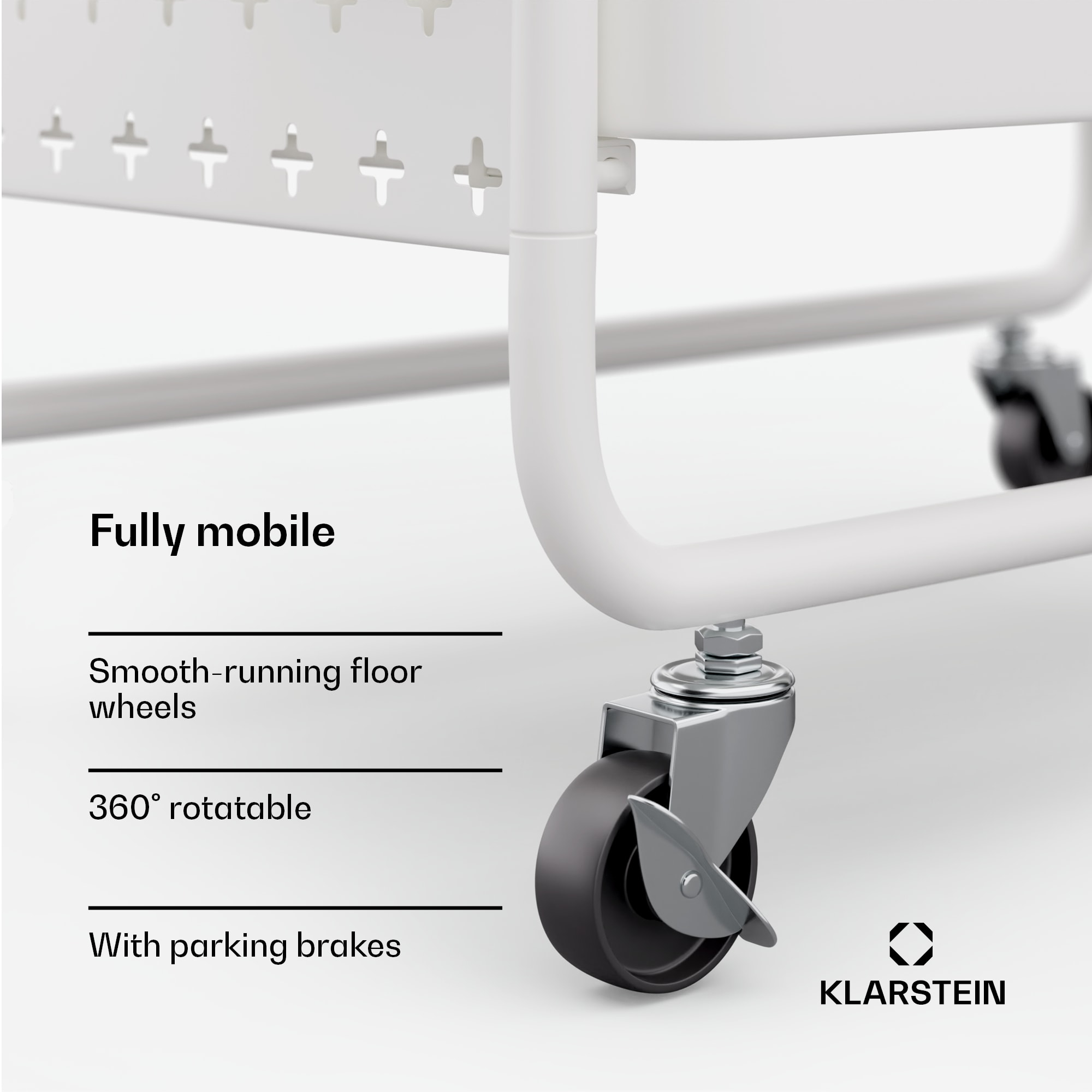 Klarstein Chibi , servírovací vozík, 2 police, kovový, koše, háčiky, mobilný – Obrázok 4