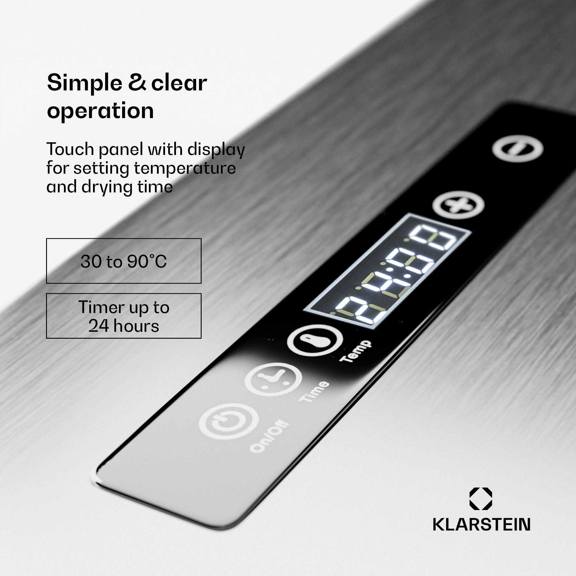 Klarstein Captain Jerky 160, sušička potravín, 1500 W, 30-90 °C, 24-hod. časovač, nehrdzavejúca oceľ – Obrázok 4