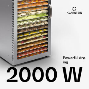Klarstein Captain Jerky 200, sušička potravín, 2000 W, 30-90 °C, 24-hod. časovač, nehrdzavejúca oceľ