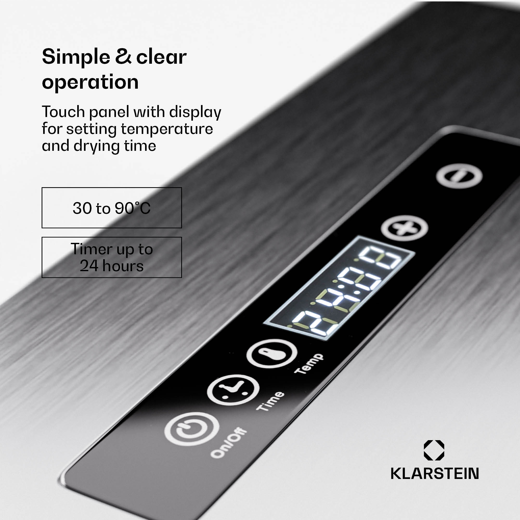 Klarstein Captain Jerky 200, sušička potravín, 2000 W, 30-90 °C, 24-hod. časovač, nehrdzavejúca oceľ – Obrázok 4