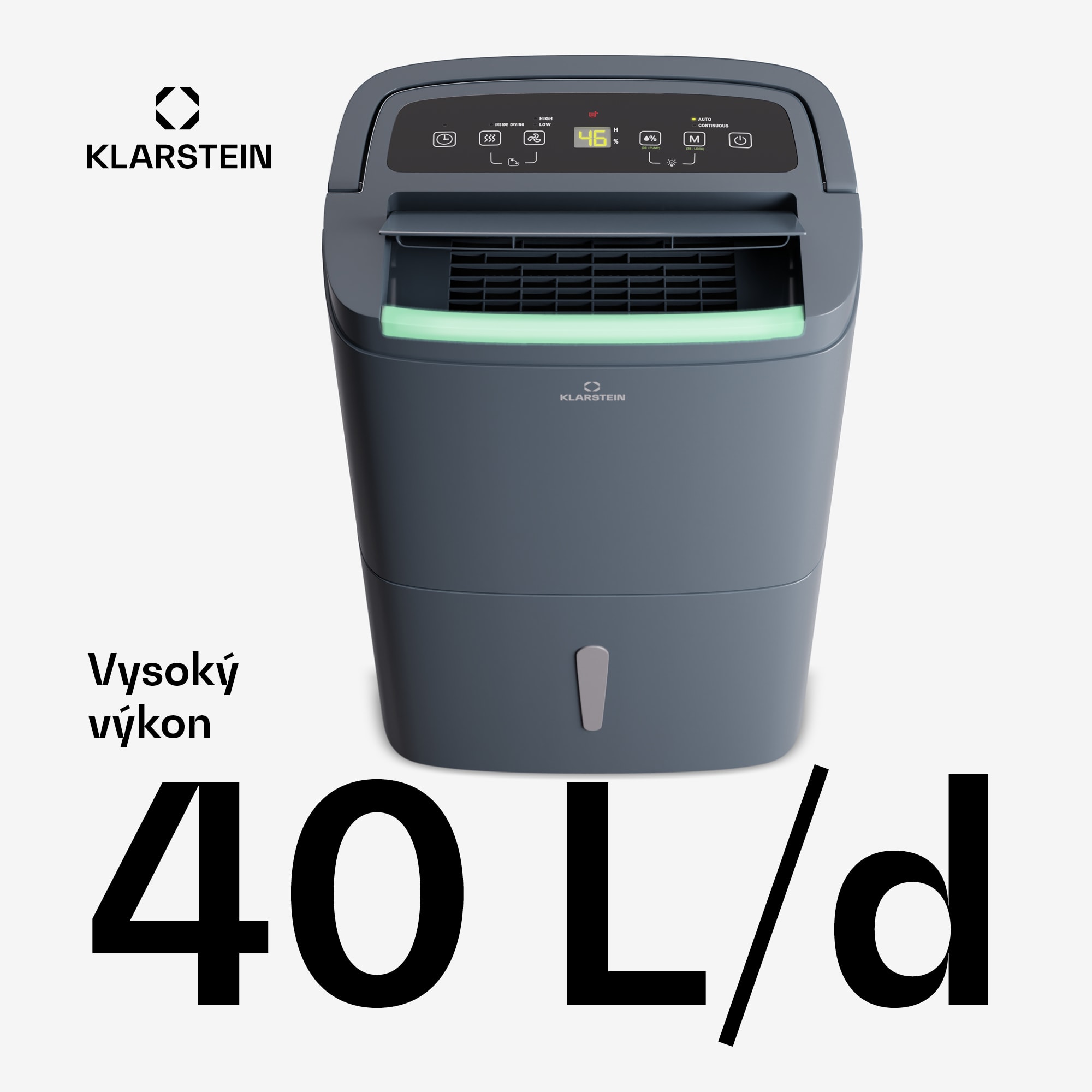 Klarstein DryFy Connect 40 Smart, Odvlhčovač, WiFi, Kompresia, 40l/d, 60-70m² – Obrázok 2