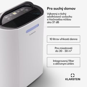 Klarstein AeroDry 10 Odvlhčovač 165W 10l/d 135m³/h 20-30 m² DrySelect 37dB
