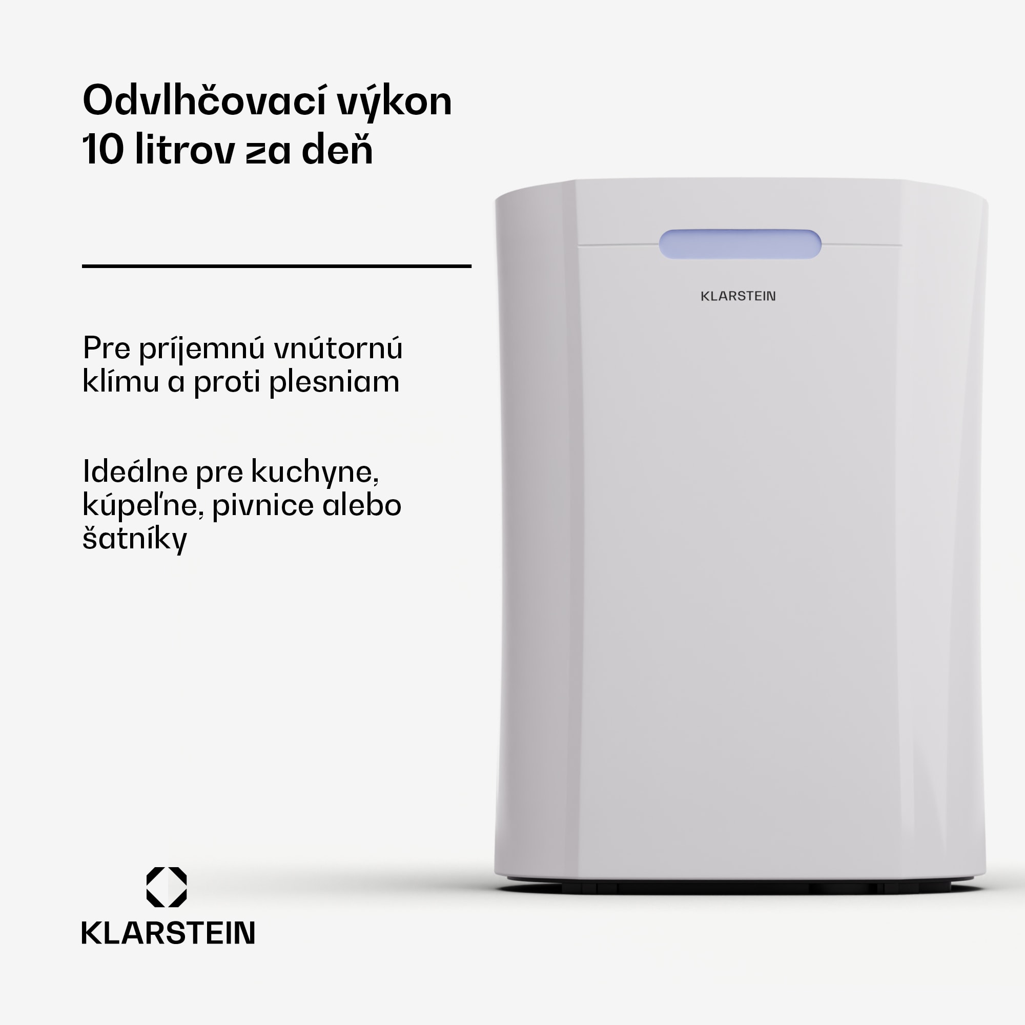 Klarstein AeroDry 10 Odvlhčovač 165W 10l/d 135m³/h 20-30 m² DrySelect 37dB – Obrázok 2