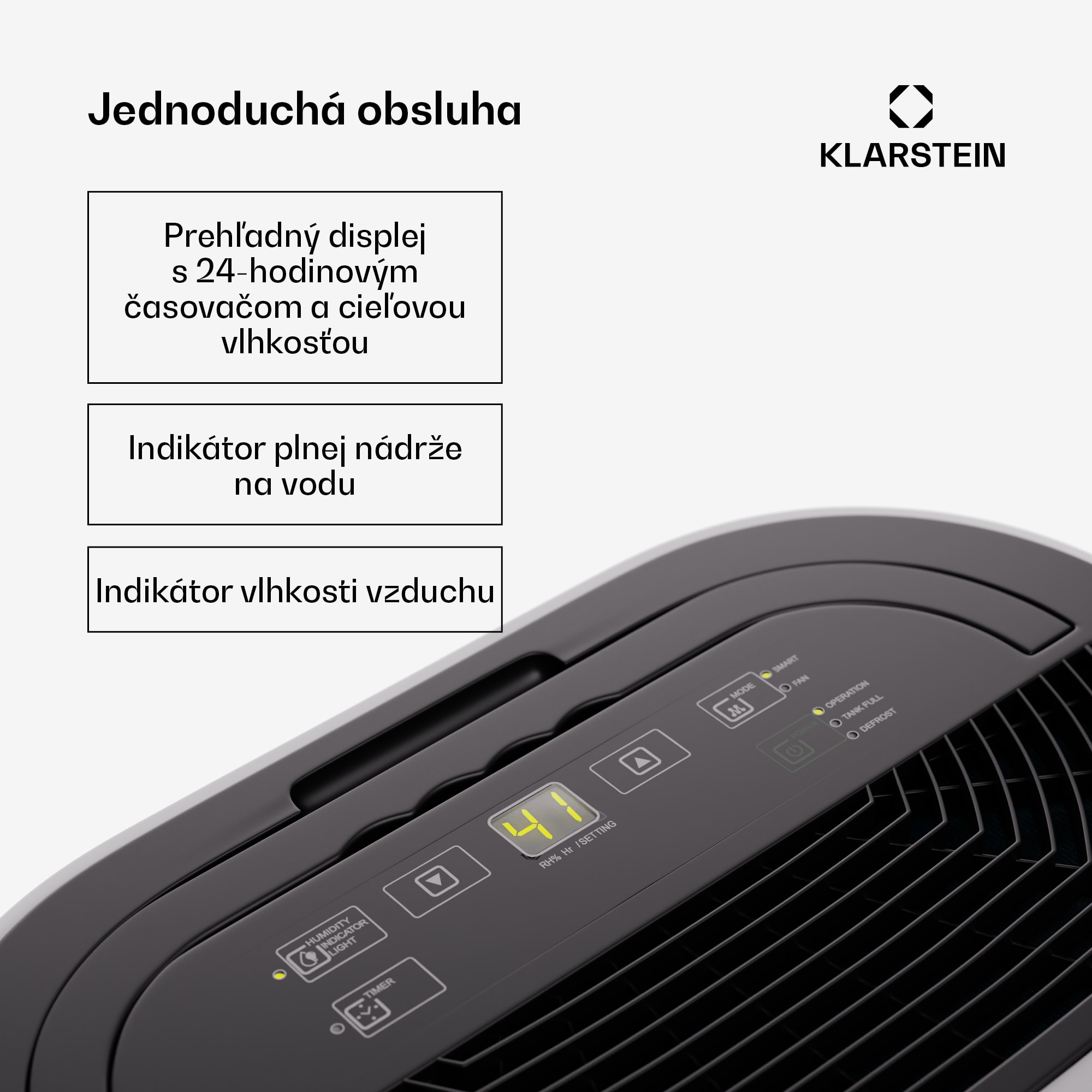 Klarstein AeroDry 10 Odvlhčovač 165W 10l/d 135m³/h 20-30 m² DrySelect 37dB – Obrázok 5