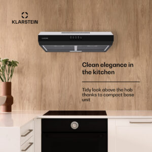 Klarstein Contempo 60, digestor, 60 cm, podskrinkový, 200 m³/h, LED, akryl, nehrdzavejúca oceľ