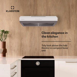 Klarstein Contempo 60, digestor, 60 cm, podskrinkový, 200 m³/h, LED, akryl, nehrdzavejúca oceľ