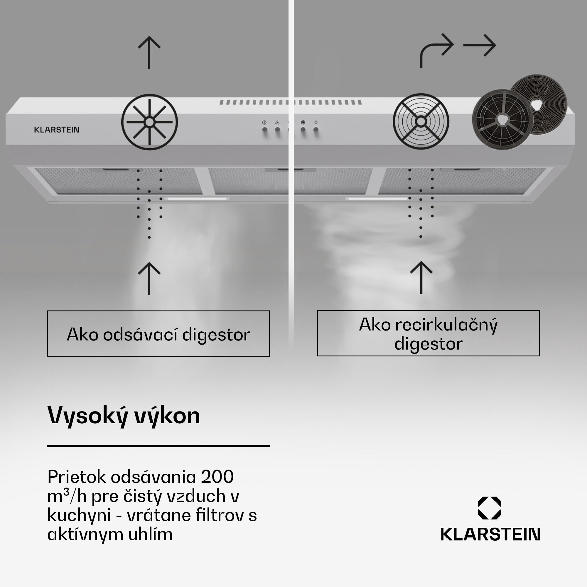 Klarstein Contempo 90, digestor, 90 cm, podskrinkový, 200 m³/h, LED, akryl, nehrdzavejúca oceľ – Obrázok 2