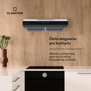 Klarstein Contempo 60, digestor, 60 cm, podskrinkový, 200 m³/h, LED, akryl, nehrdzavejúca oceľ