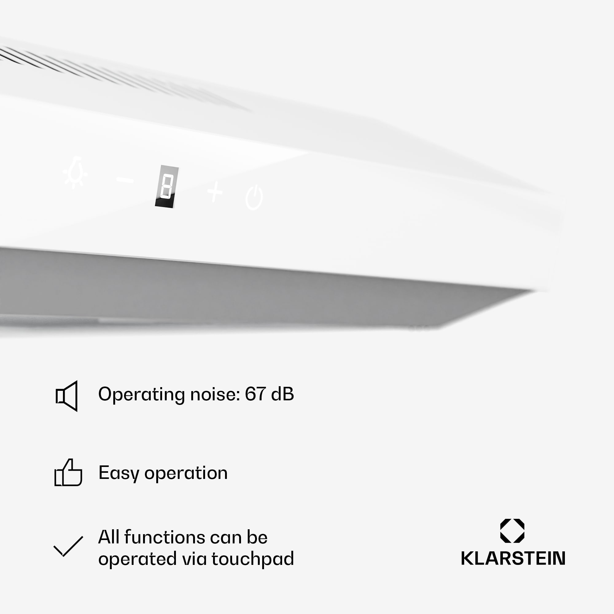 Klarstein Contempo Neo, digestor, podskrinkový, recirkulácia, 175 m³/h, SenseControl, integrované dotykové ovládanie, nehrdzavejúca oceľ / akrylové sklo – Obrázok 4