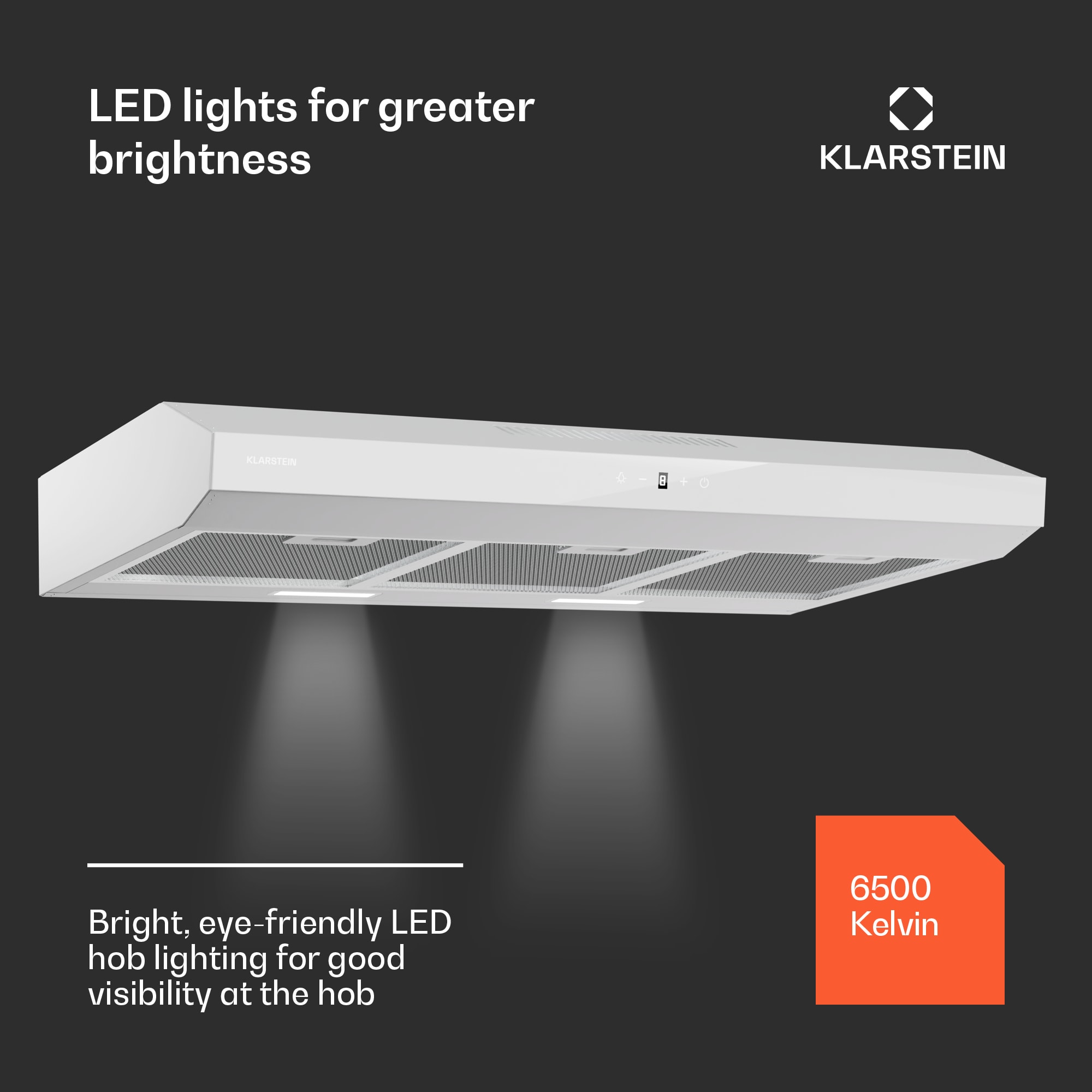 Klarstein Contempo Neo, digestor, podskrinkový, recirkulácia, 175 m³/h, SenseControl, integrované dotykové ovládanie, nehrdzavejúca oceľ / akrylové sklo – Obrázok 3