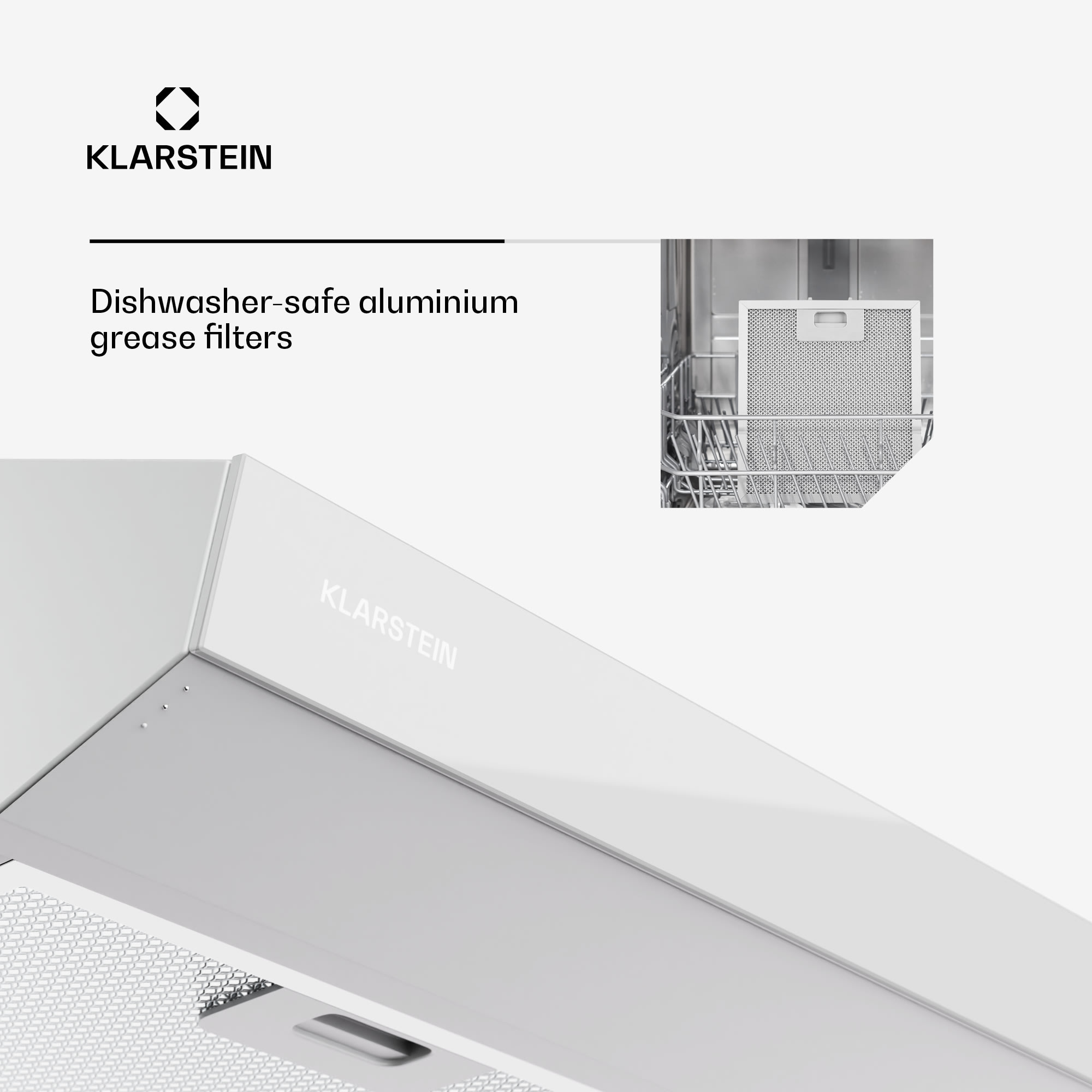 Klarstein Contempo Neo, digestor, podskrinkový, recirkulácia, 175 m³/h, SenseControl, integrované dotykové ovládanie, nehrdzavejúca oceľ / akrylové sklo – Obrázok 5