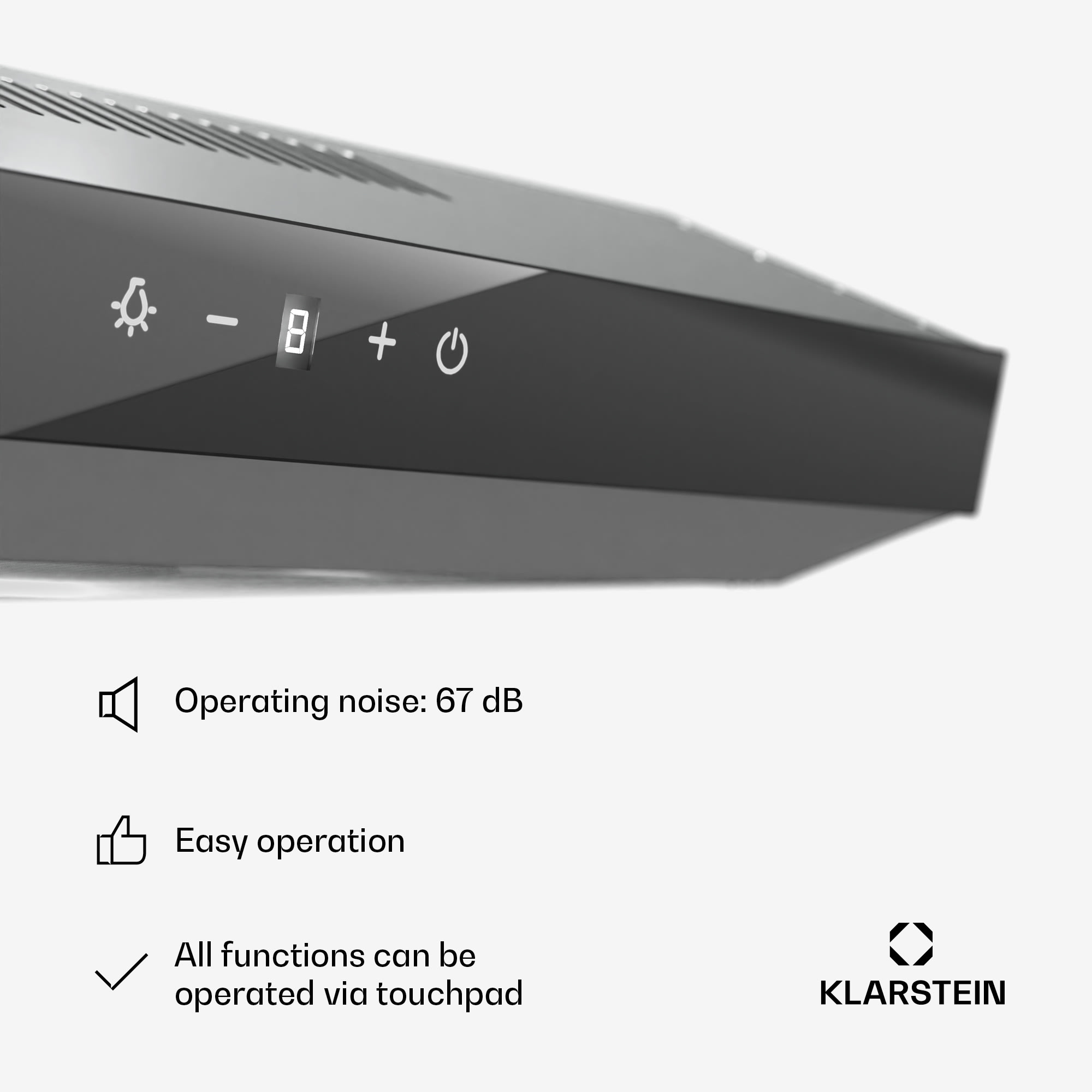 Klarstein Contempo Neo, digestor, podskrinkový, recirkulácia, 175 m³/h, SenseControl, integrované dotykové ovládanie – Obrázok 4