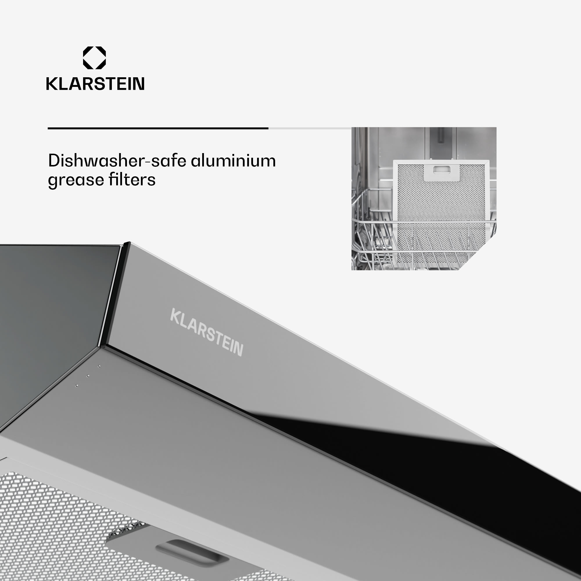 Klarstein Contempo Neo, digestor, podskrinkový, recirkulácia, 175 m³/h, SenseControl, integrované dotykové ovládanie, nehrdzavejúca oceľ / akrylové sklo – Obrázok 5