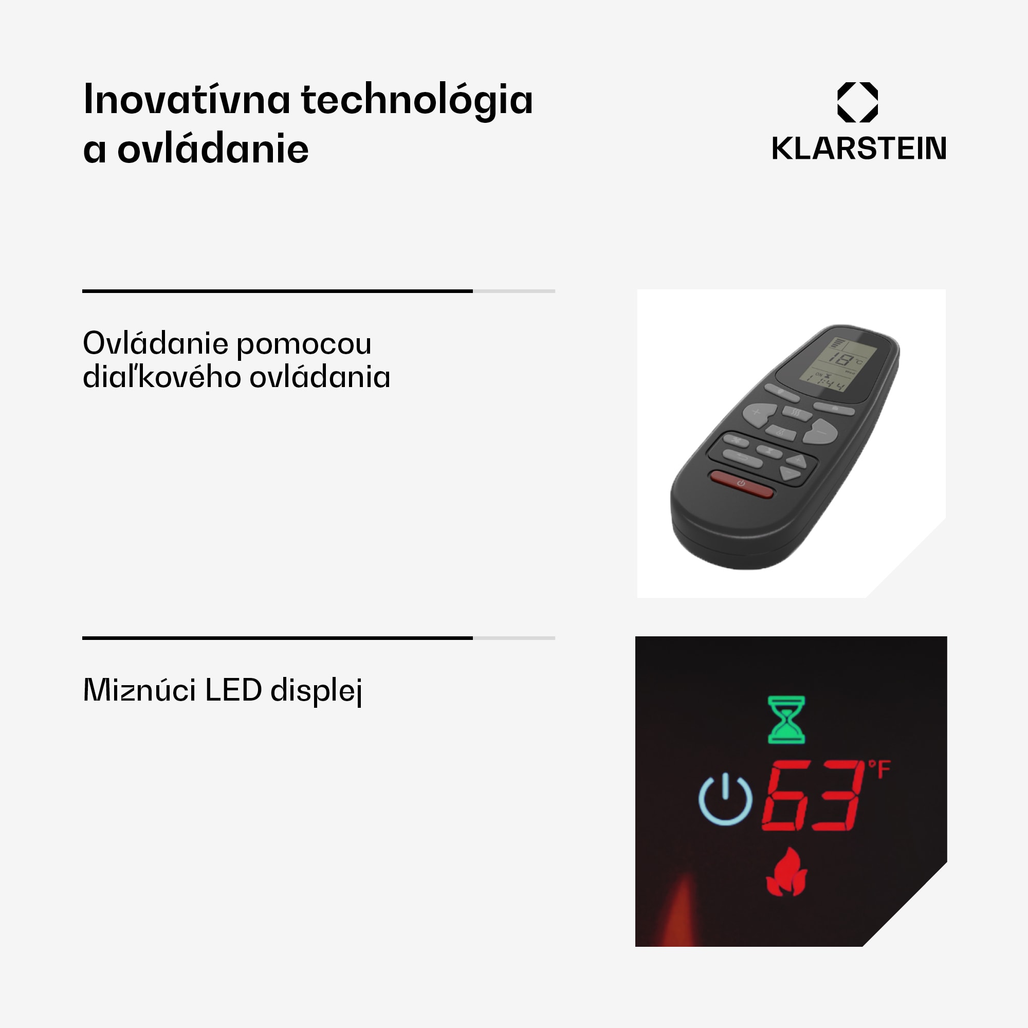 Klarstein Galeras 152, elektrický nástenný krb, 1800 W, LED – Obrázok 4