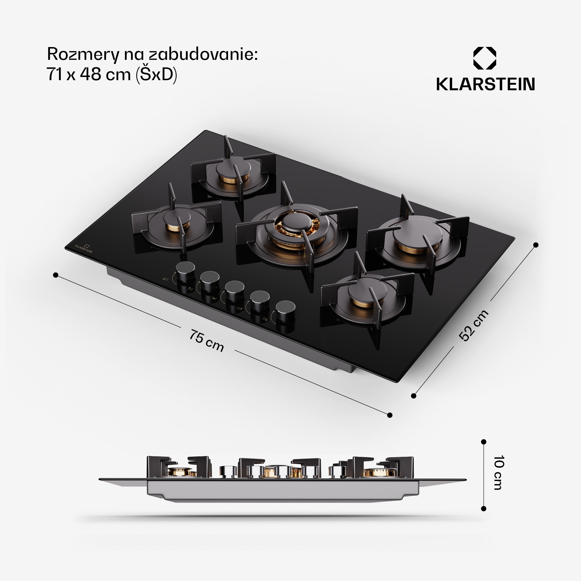 Klarstein Goldflame 5, plynová varná doska, 5 horákov – Obrázok 5