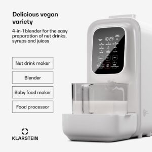 Klarstein Loire 4 v 1, výrobník vegánskych nápojov, 800/1200 W, 1200 ml, dotykové ovládanie, odnímateľný zásobník na vodu