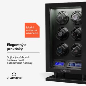 Klarstein Verdon 6, naťahovač hodiniek, na 6 hodiniek, 3 režimy, 5 rýchlostí, LED, diaľkové ovládanie