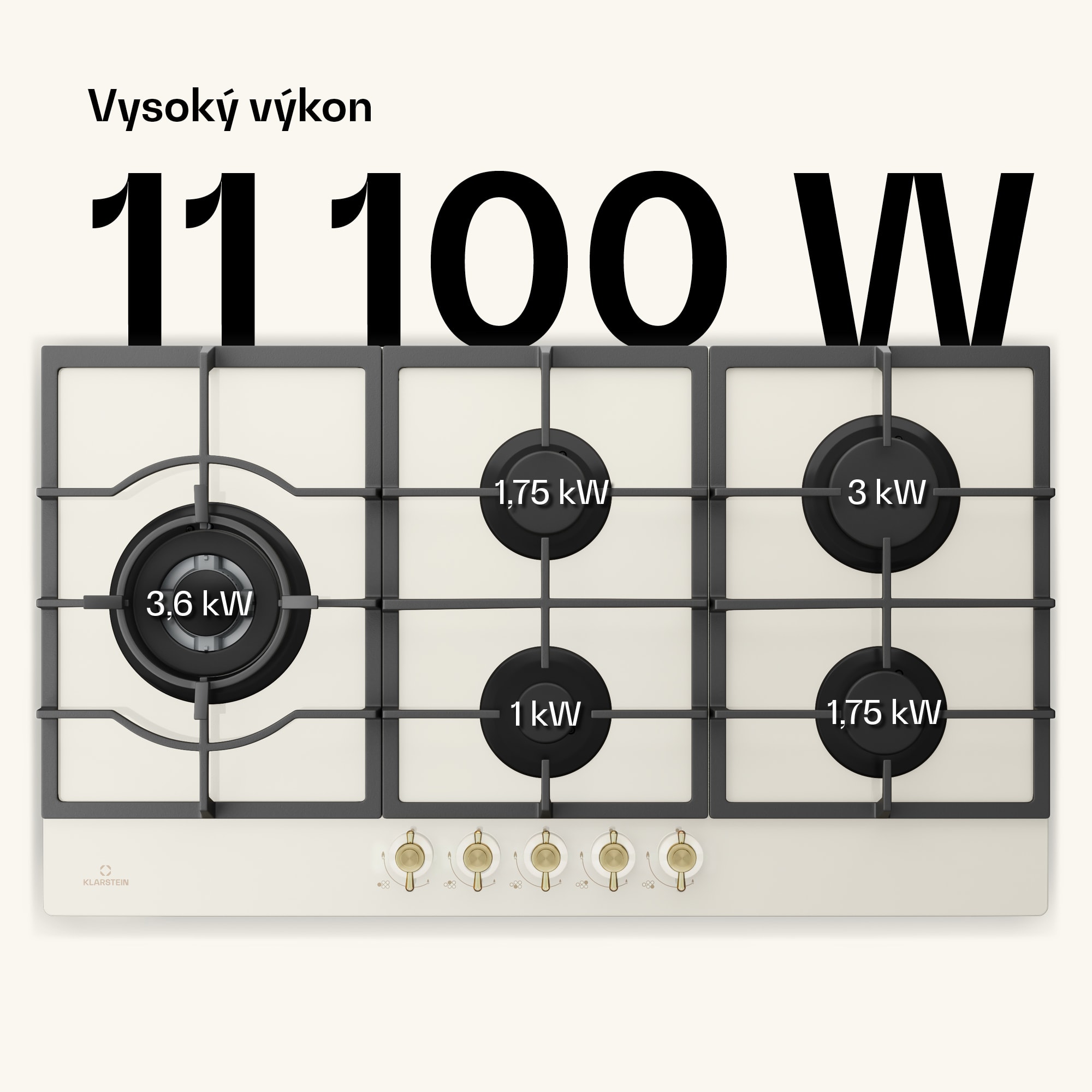 Klarstein Victoria Chef Edition, plynová varná doska, 5 zón – Obrázok 2