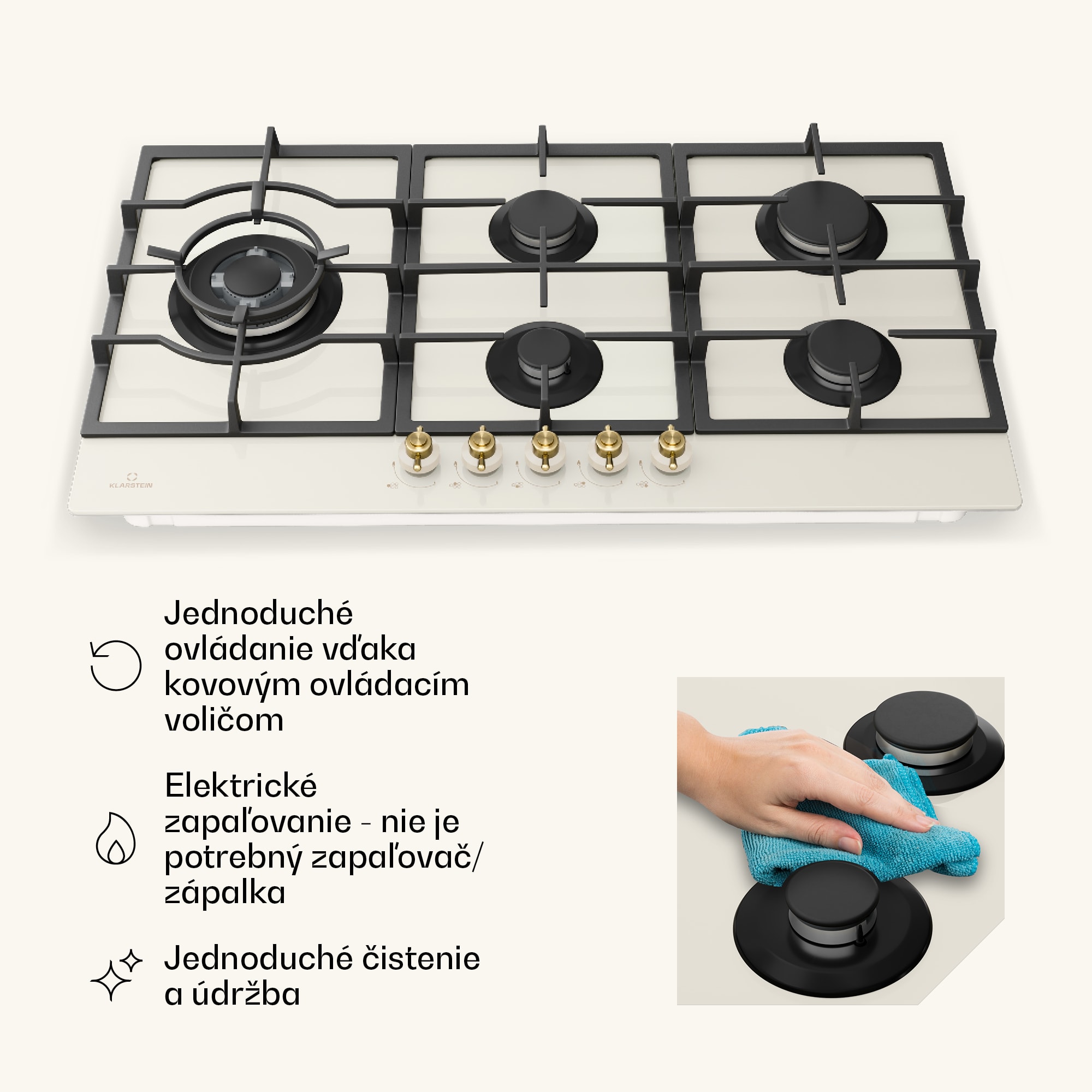 Klarstein Victoria Chef Edition, plynová varná doska, 5 zón – Obrázok 5
