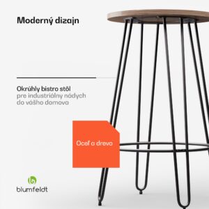Blumfeldt Bistro stôl Hamilton Ø60cm Drevený oceľový rám