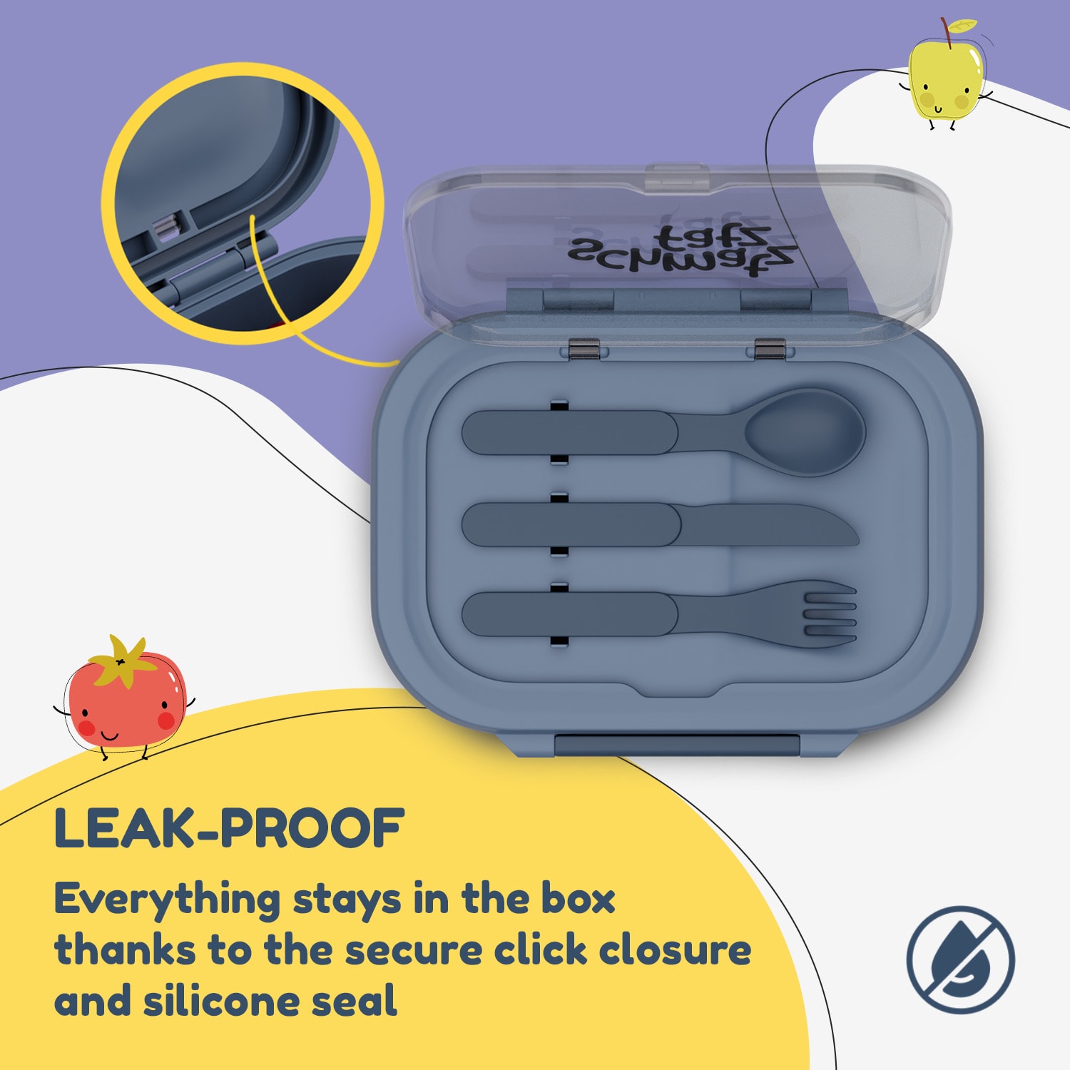 Klarstein Bunko plastový desiatový box s 3 priehradkami – Obrázok 3