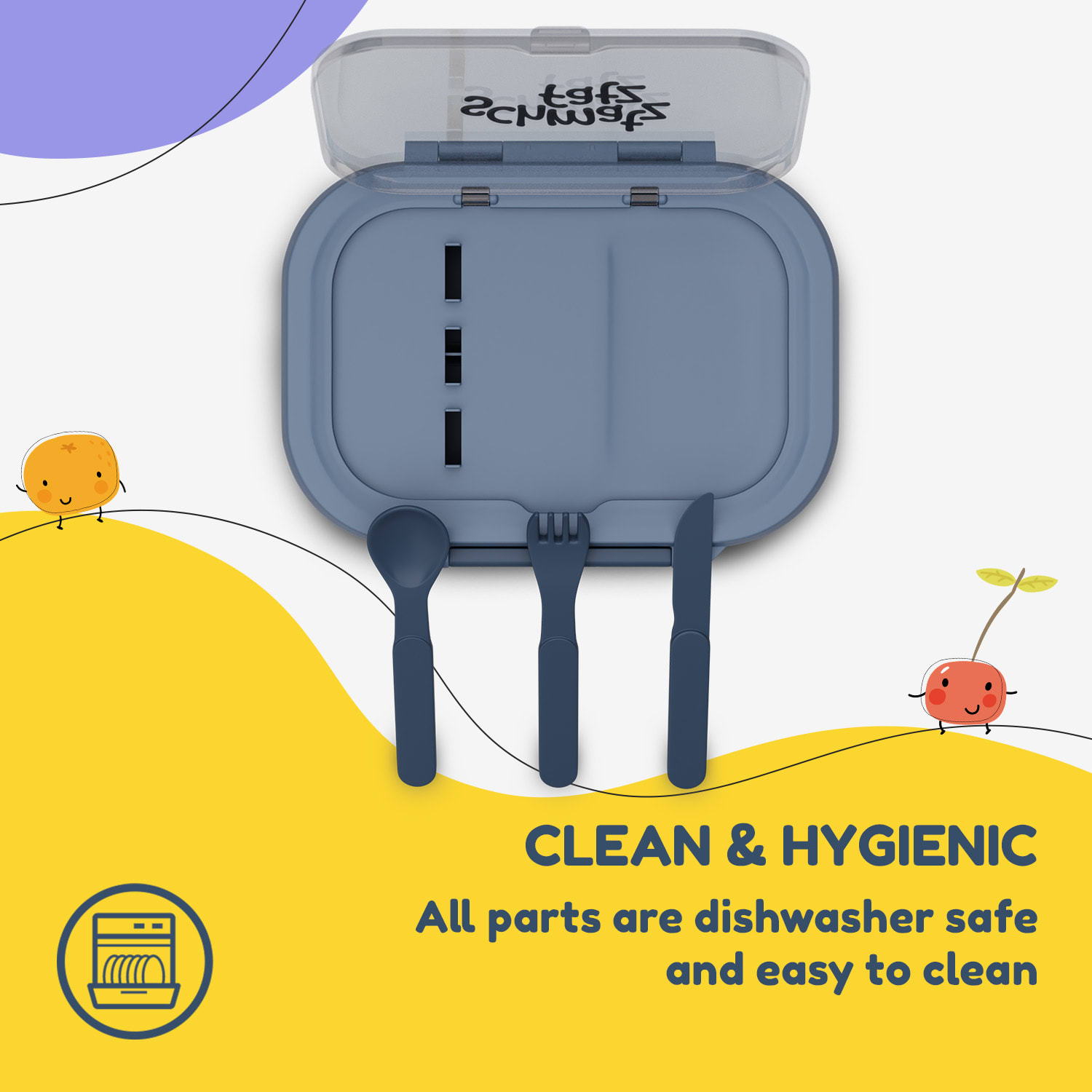 Klarstein Bunko plastový desiatový box s 3 priehradkami – Obrázok 5