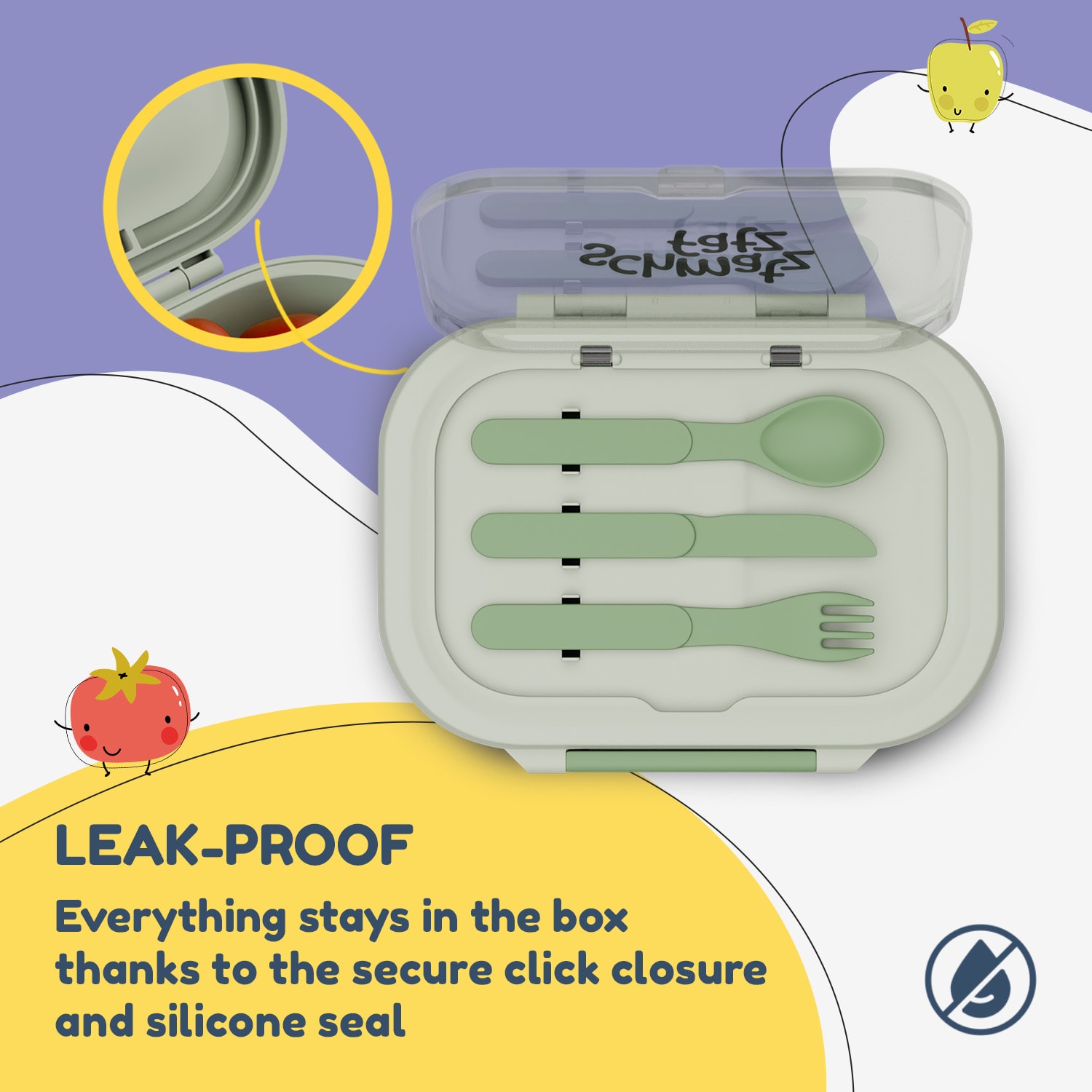 Klarstein Bunko plastový desiatový box s 3 priehradkami – Obrázok 3