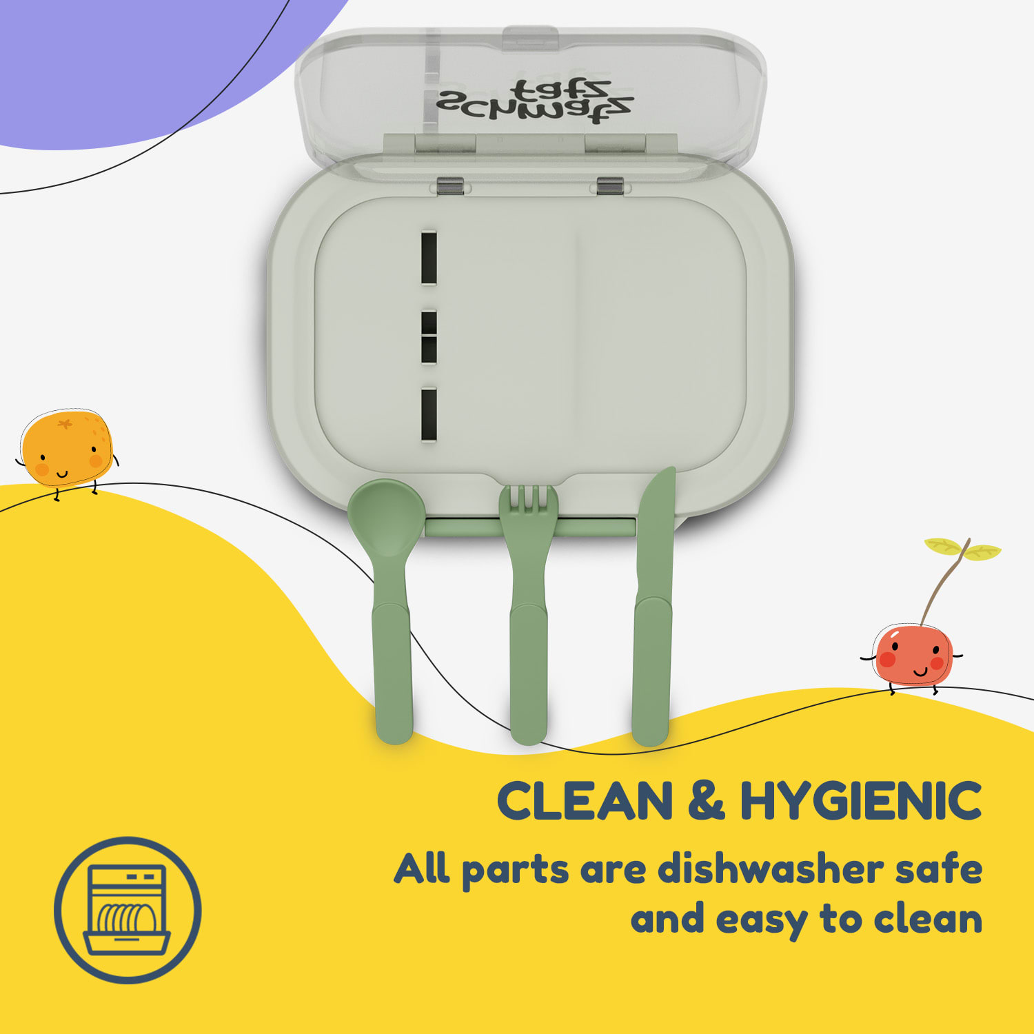 Klarstein Bunko plastový desiatový box s 3 priehradkami – Obrázok 5