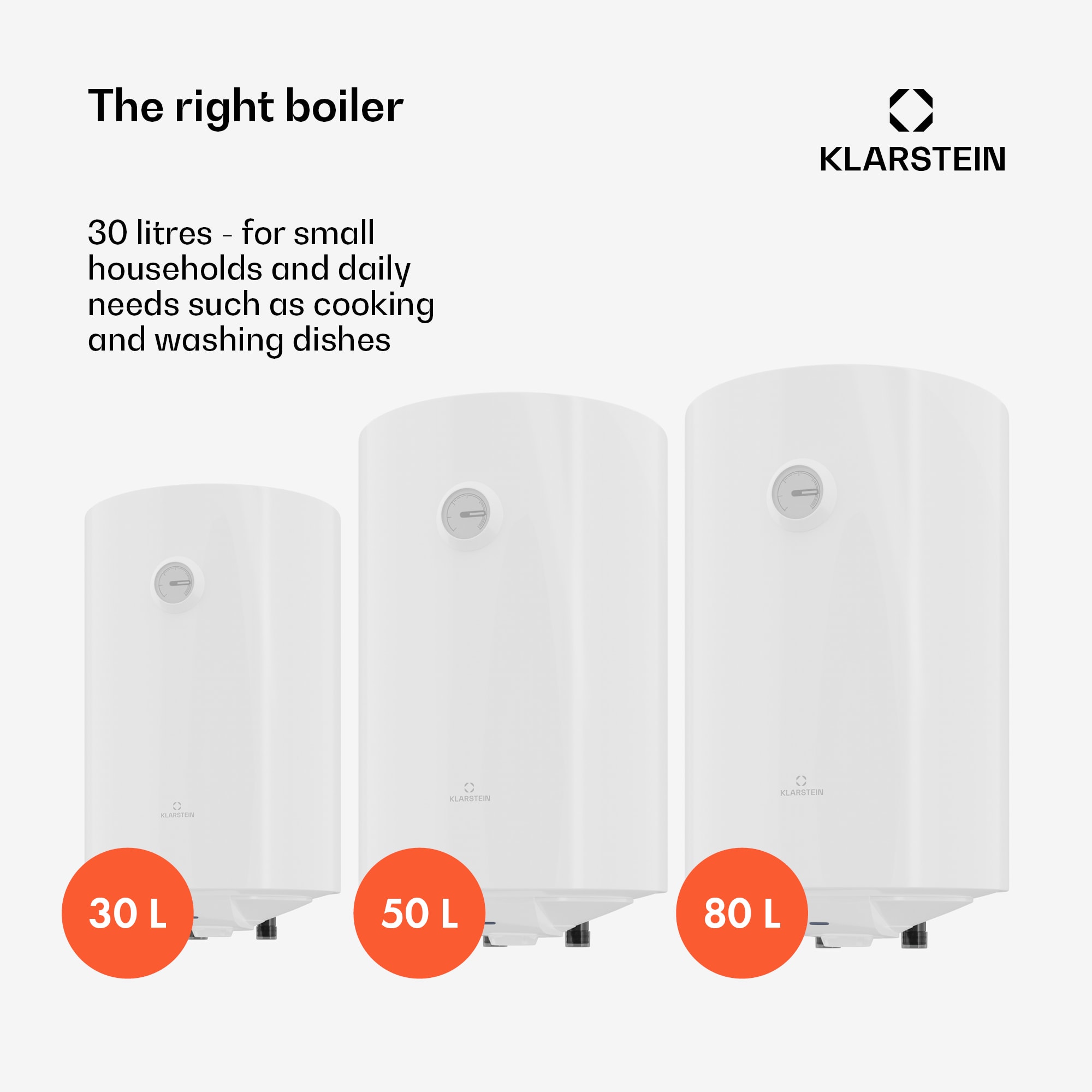 Klarstein ENDURAHEAT MAX 30, bojler, 30 litrov