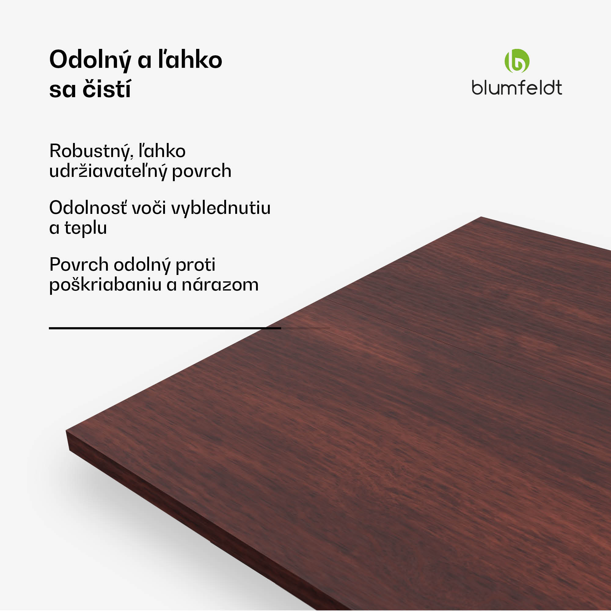 Blumfeldt Bearsdon stolová doska 140 x 80 cm pre kuchyňu a jedáleň, Robustná lamelová drevotrieska – Obrázok 2