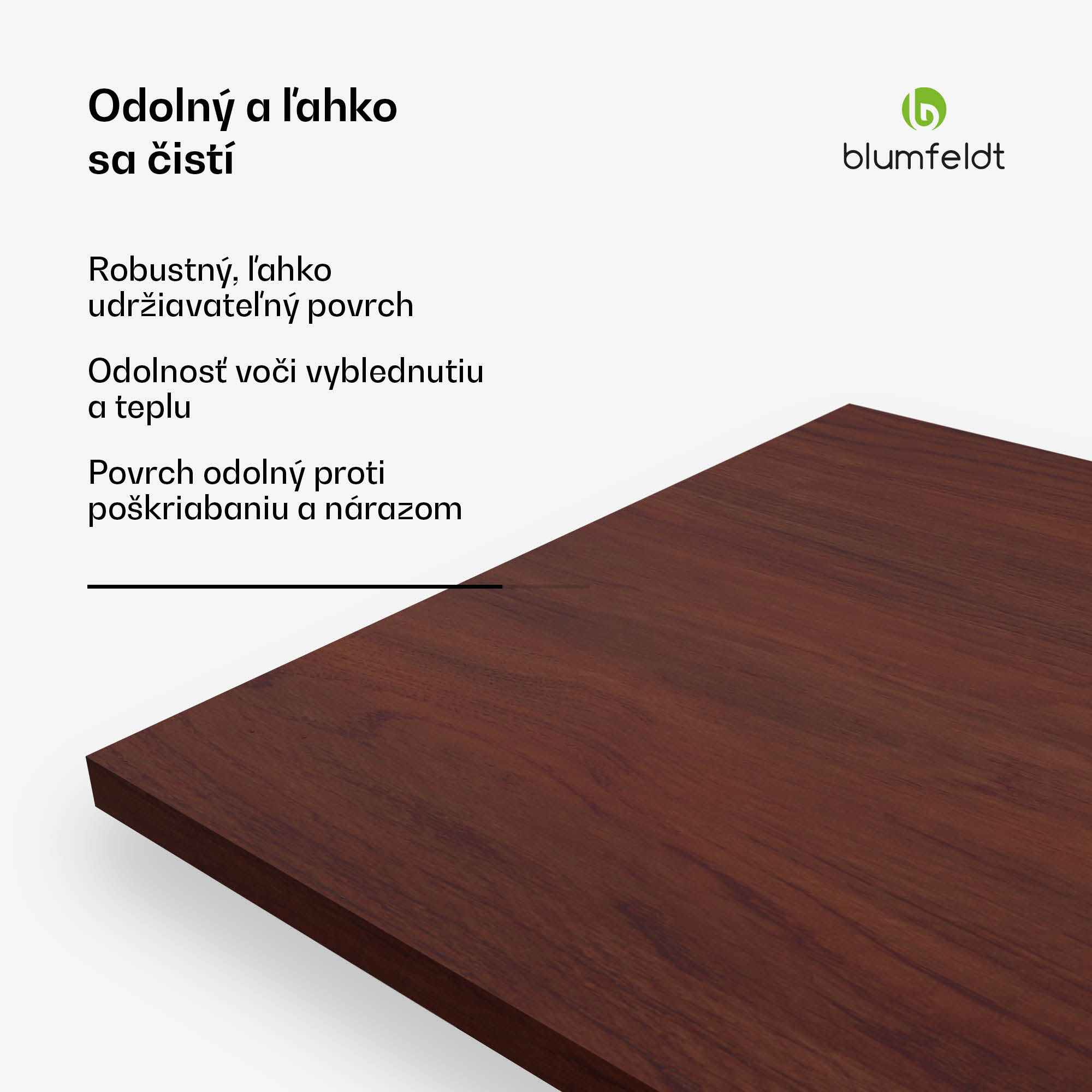 Blumfeldt Bearsdon stolová doska 180 x 90 cm pre kuchyňu a jedáleň, Robustná vrstvená drevotrieska – Obrázok 2