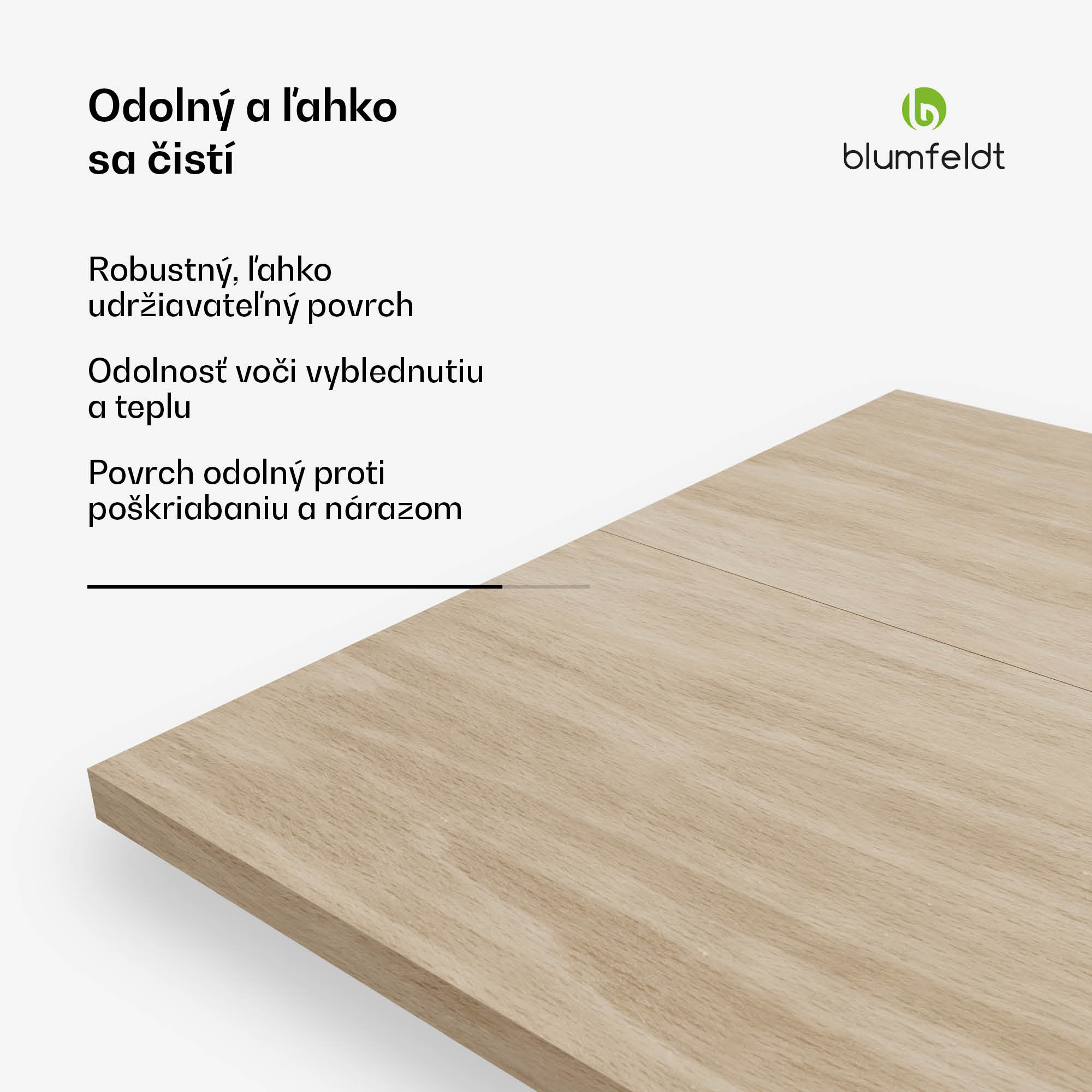 Blumfeldt Bearsdon stolová doska 200 x 100 cm pre kuchyňu a jedáleň, Robustná laminátová doska – Obrázok 2