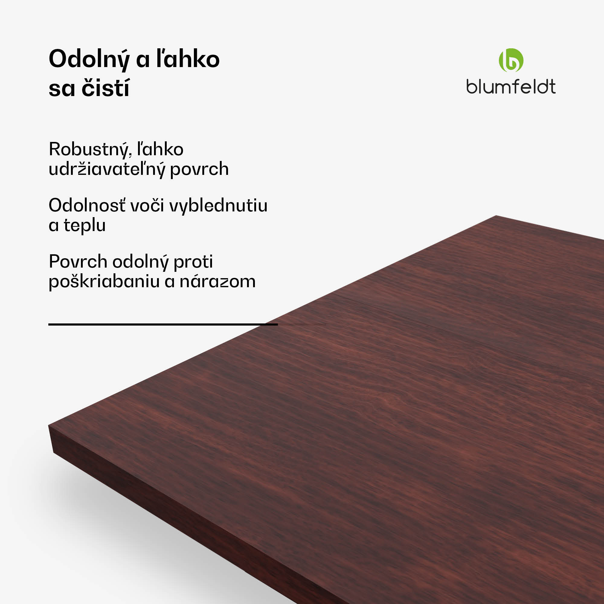 Blumfeldt Bearsdon stolová doska 200 x 100 cm pre kuchyňu a jedáleň, Robustná vrstvená drevotrieska – Obrázok 2