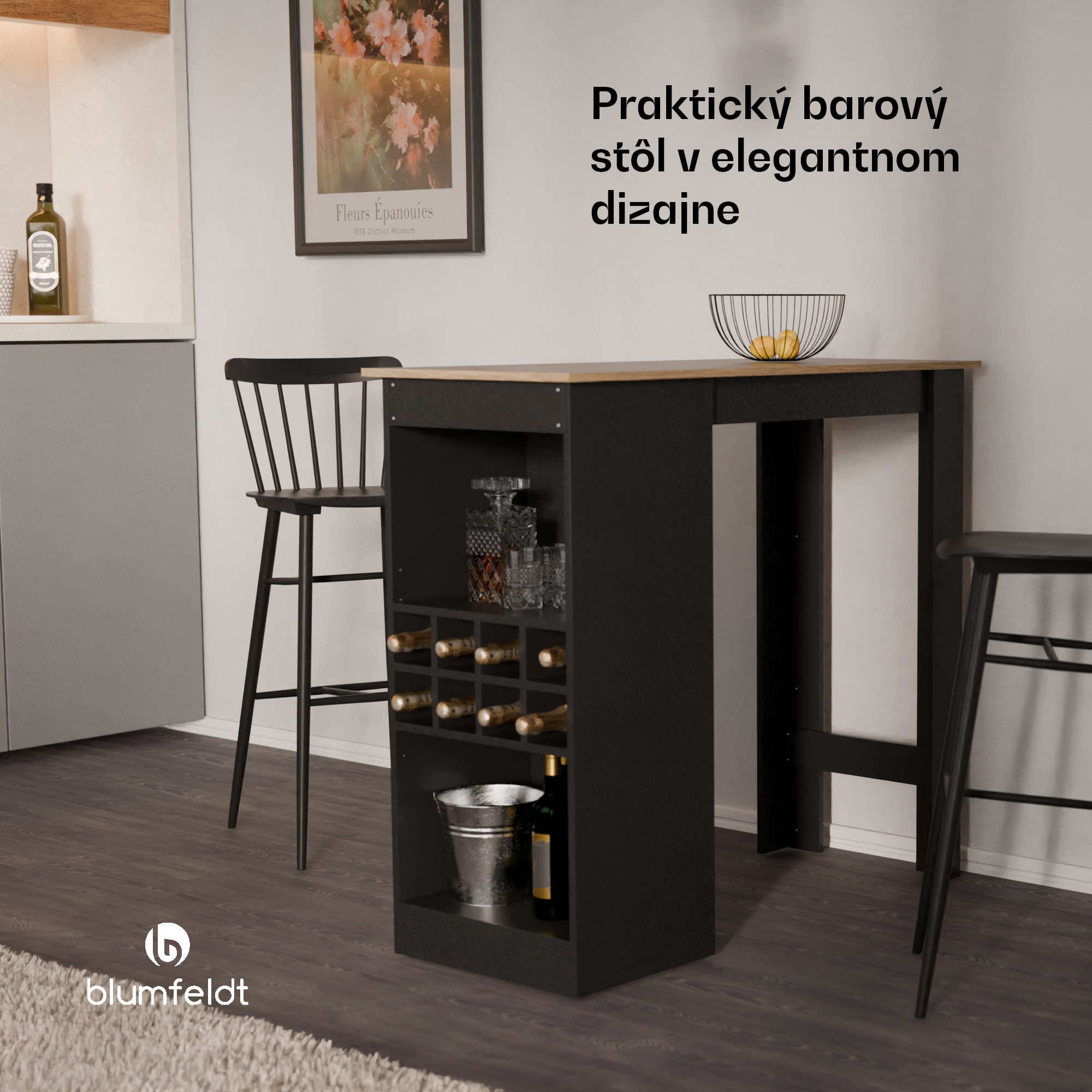 Blumfeldt Bellshill, barový stôl, pultový stôl, domáci bar