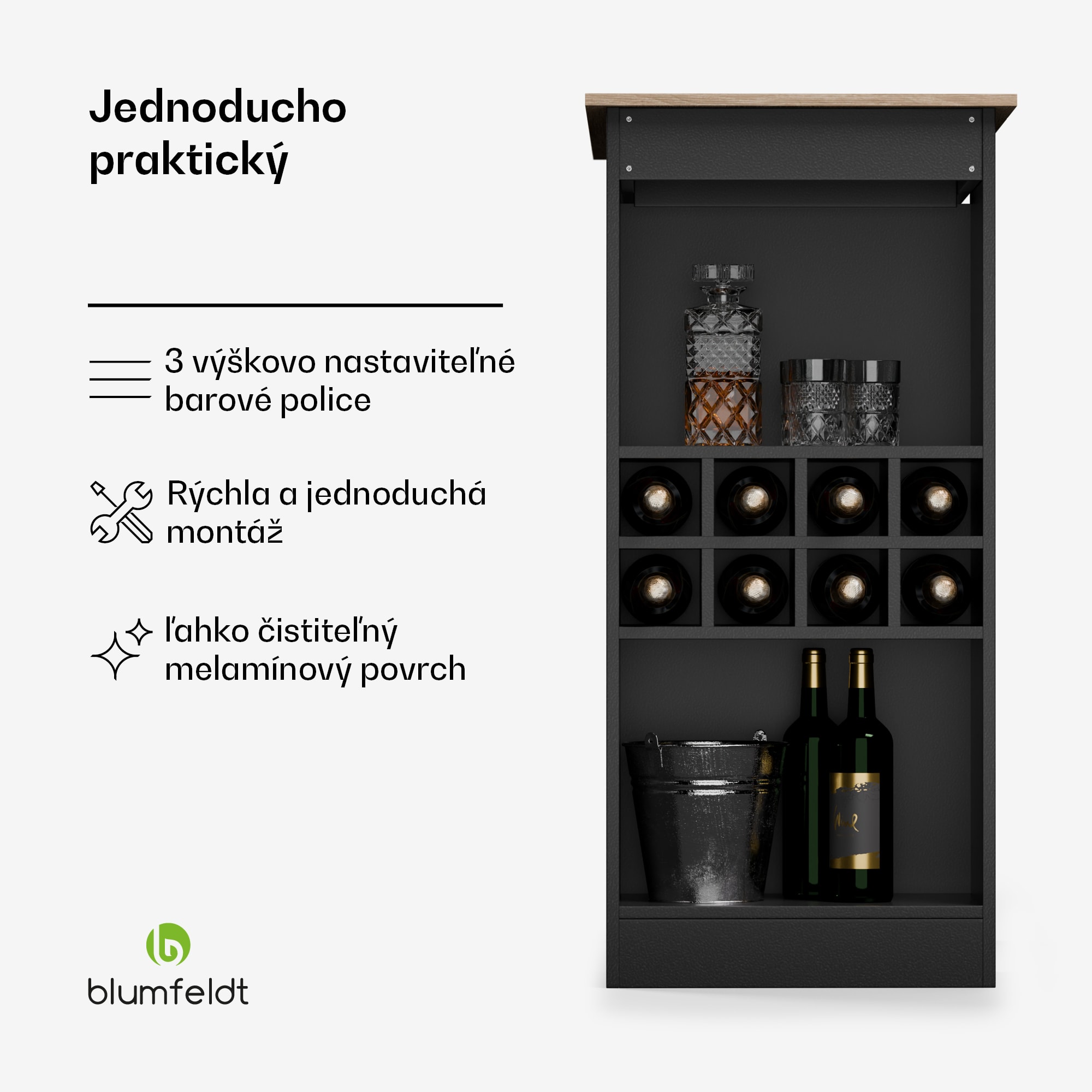 Blumfeldt Bellshill, barový stôl, pultový stôl, domáci bar – Obrázok 2