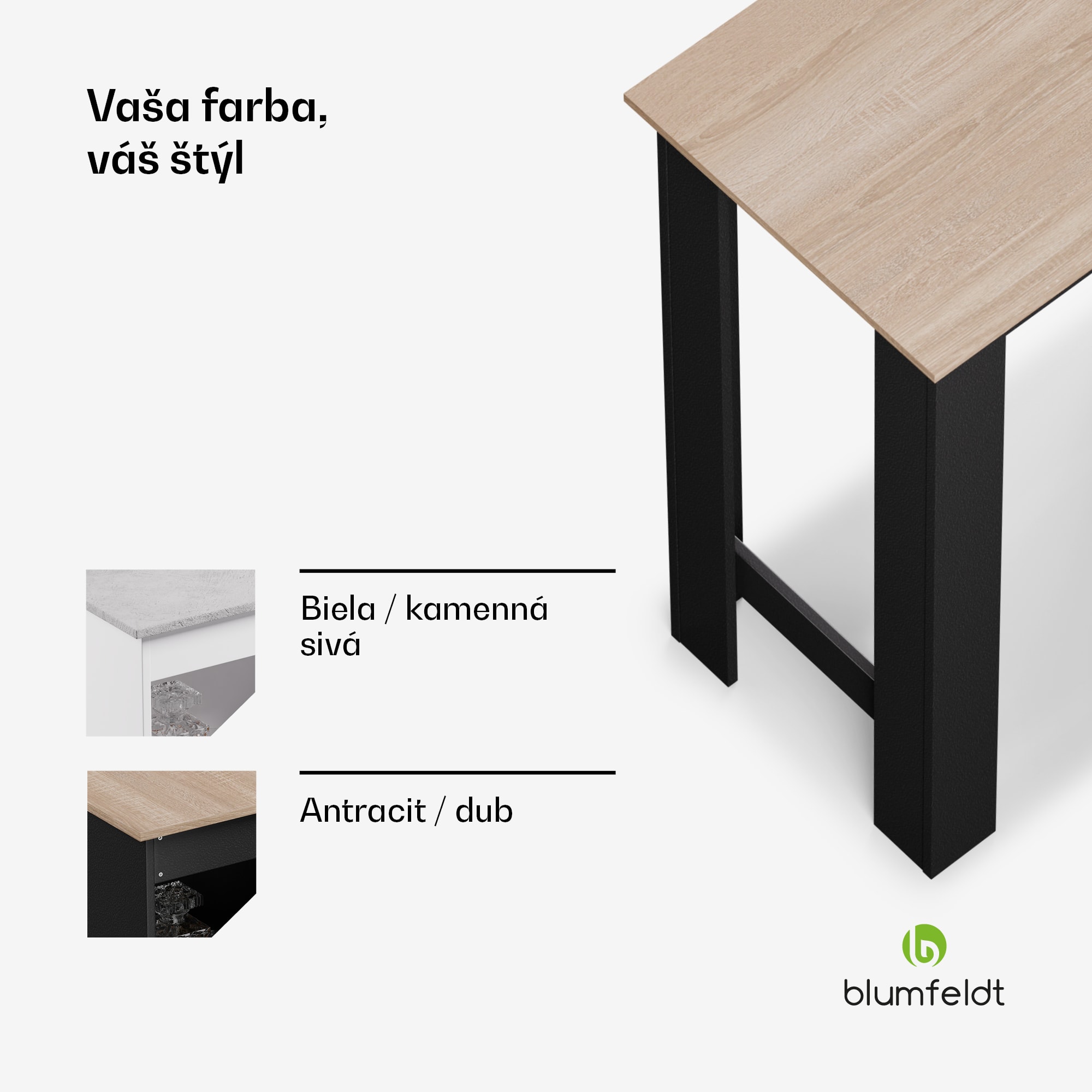Blumfeldt Bellshill, barový stôl, pultový stôl, domáci bar – Obrázok 3