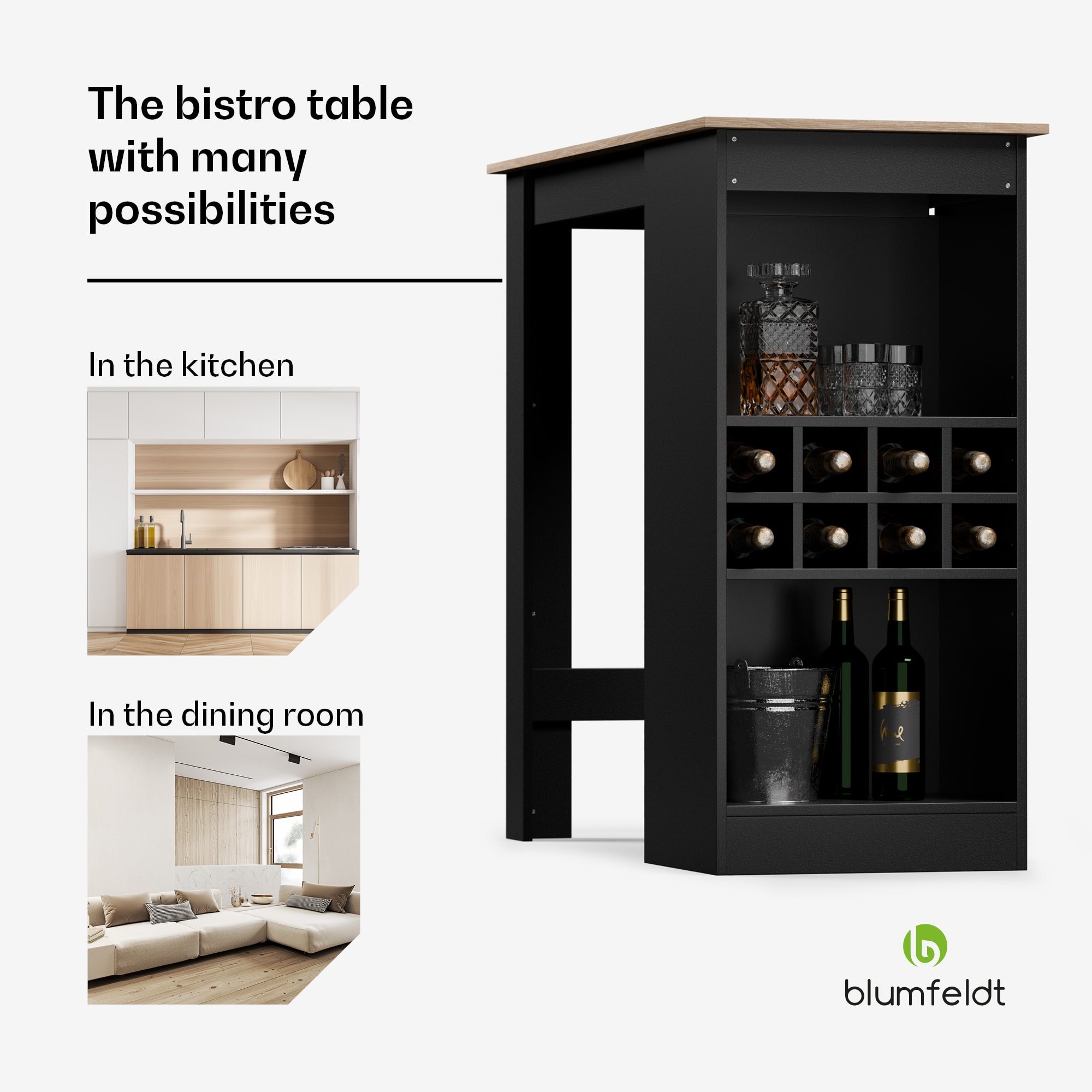 Blumfeldt Bellshill, barový stôl, pultový stôl, domáci bar – Obrázok 4