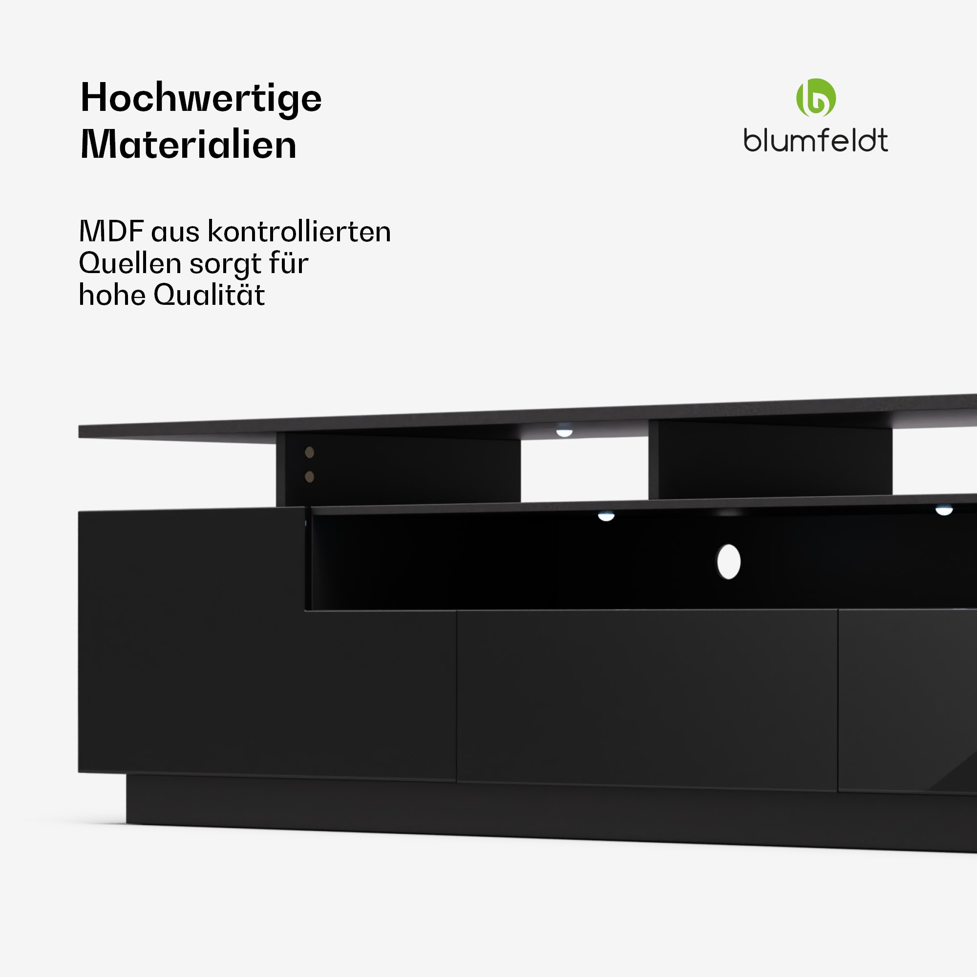 Blumfeldt Perth Lowboard TV skrinka, 195 x 44 x 50 cm, LED – Obrázok 5