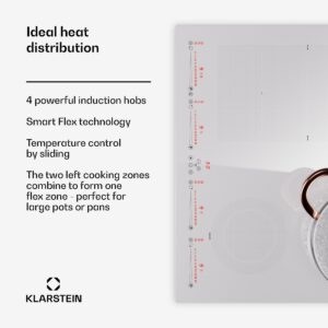 Klarstein Masterzone 60 Hybrid, indukčná varná doska, vstavaná, 4 flex zóny
