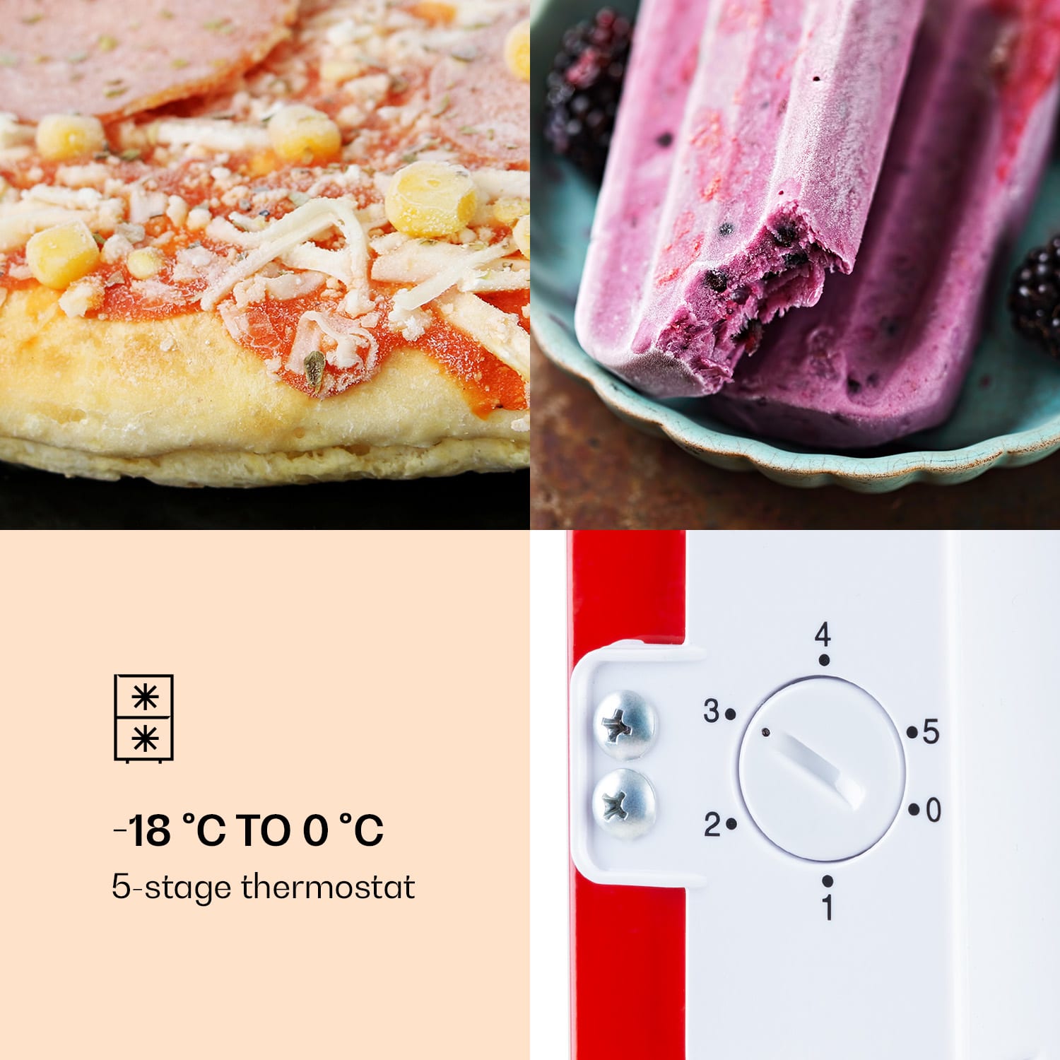 Klarstein Laika 60L, mraznička, 60 l, 3 zásuvky, teplota: -18 až 0 °C – Obrázok 4