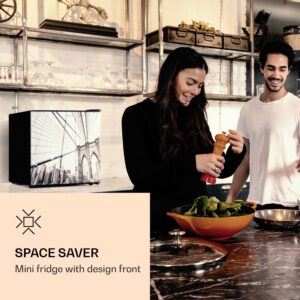 Klarstein CoolArt 45L, mini chladnička, EEK E, mraziaci priestor 1,5 l, dizajnové dvere