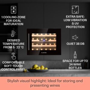 Klarstein Vinsider 24 Onyx Edition, vstavaná vinotéka, energet. trieda G