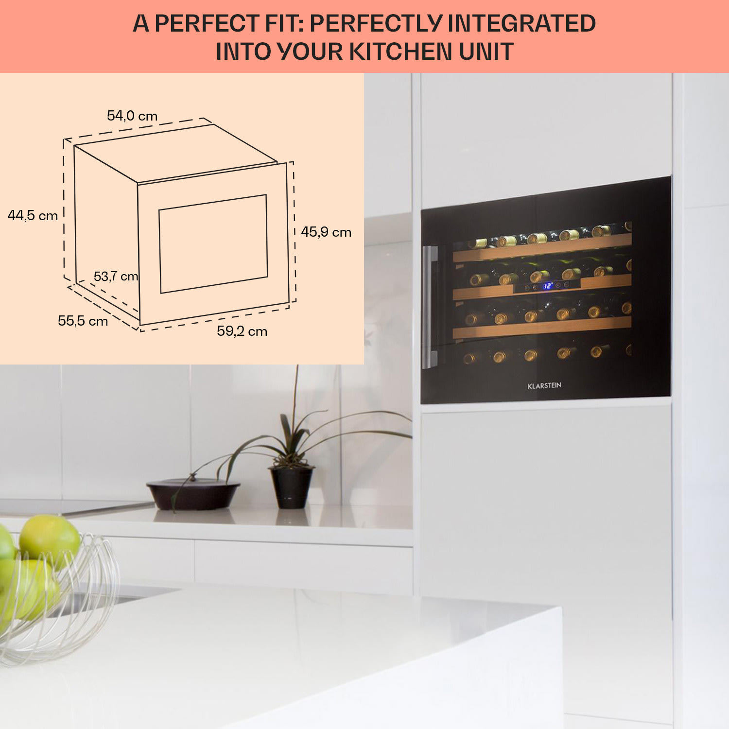 Klarstein Vinsider 24 Onyx Edition, vstavaná vinotéka, energet. trieda G – Obrázok 3